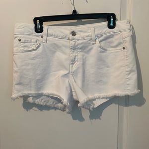White denim shorts
